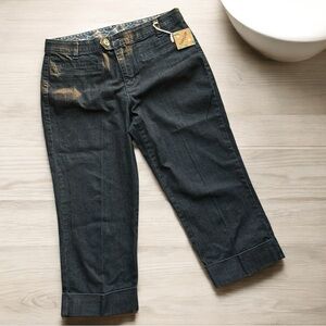 Bandolino 6 Indigo Denim Capris comfortable Stretch Waistband